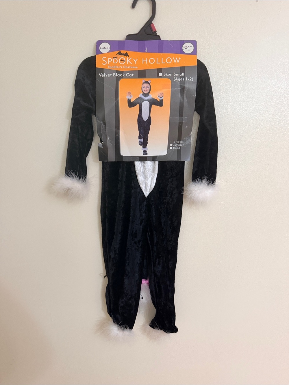 Velvet Black Cat Toddler Costume - Black
